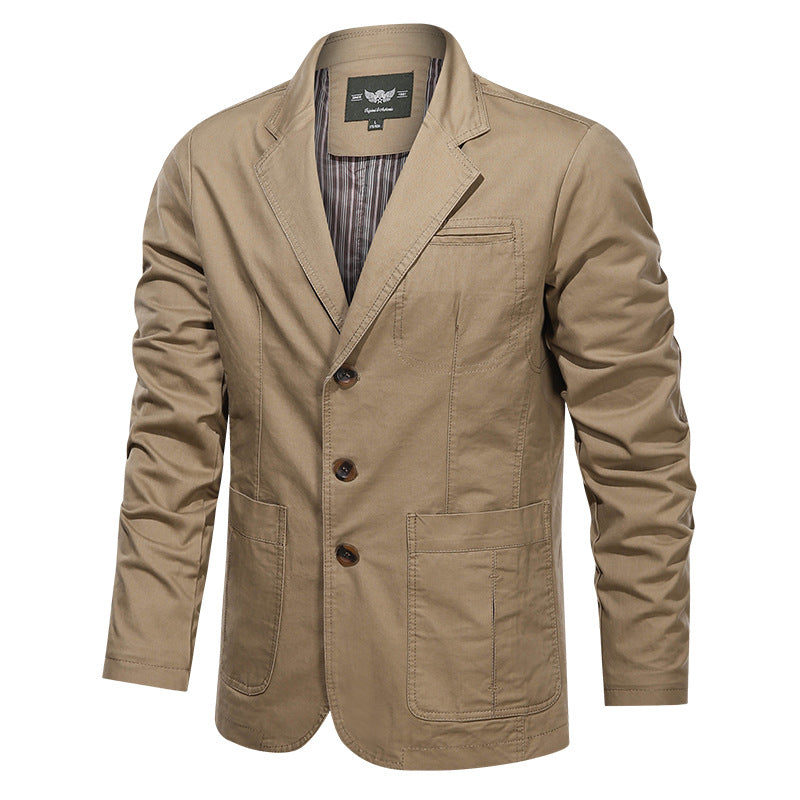 Herren nan leichtes Baumwollblazer Sakko mit gestreiftem Innenfutter EB
