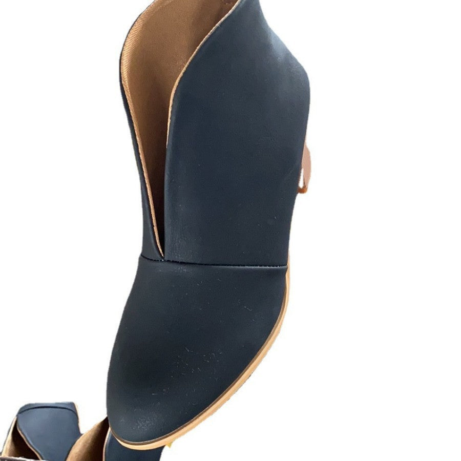 Damen modische Ankle Boots mit offenem Design und blockierendem Absatz EB