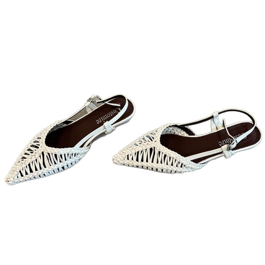 Damen Slingback Sandalen mit raffiniertem geflochtenem Design und komfortablem Fußbett EB