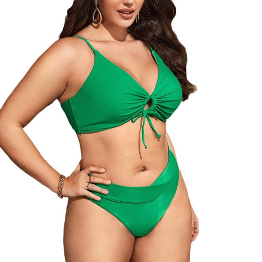 Damen Bikini-Set mit verstellbarem Knoten und hochgeschnittenen Höschen EB