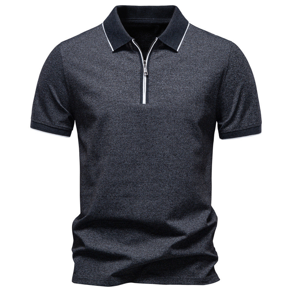 Herren nan atmungsaktives kurzärmeliges Poloshirt mit halbhohem Reißverschluss und Piquéstruktur EB