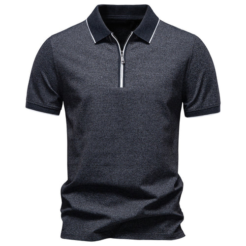 Herren nan atmungsaktives kurzärmeliges Poloshirt mit halbhohem Reißverschluss und Piquéstruktur EB