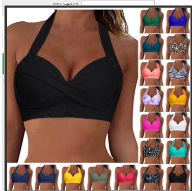 Damen Sportliches Bikinioberteil mit tiefem Ausschnitt und Halter-Design EB