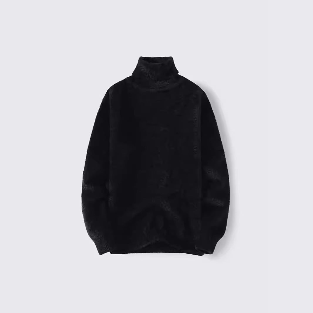 Herren warmer Rollkragenpullover aus weichem Strickstoff EB