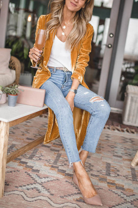 EB | My Way Samt Strickjacke Mantel