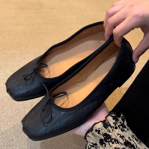 Damen Ballerinas mit quadratischer Zehenform und elegantem Riemenverschluss EB