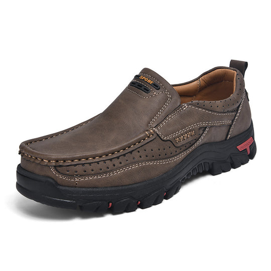 Herren Multifunktionale und bequeme Leder-Slipper mit rutschfester Sohle EB