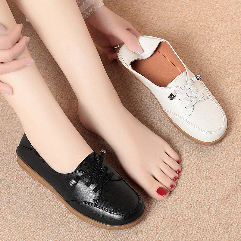 Damen Komfortable Sneaker mit elastischen Schnürsenkeln und atmungsaktivem Innenfutter EB