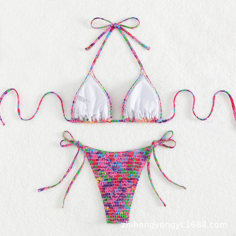 Damen Bunte Triangle-Bikini EB