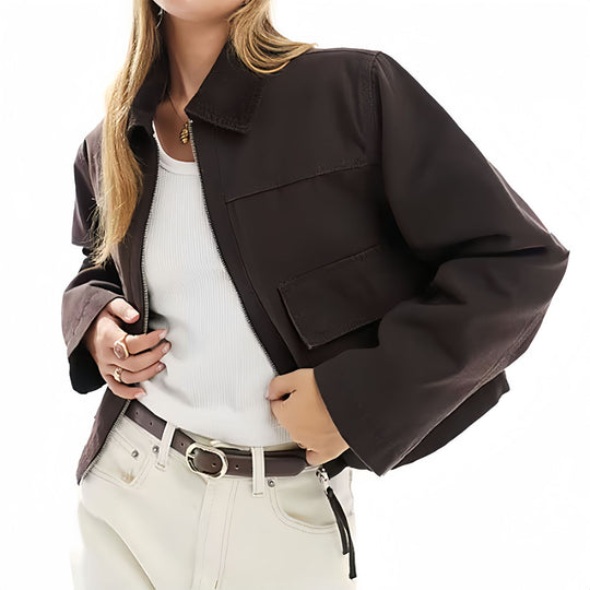 Damen modische Kurzjacke im Utility-Stil EB