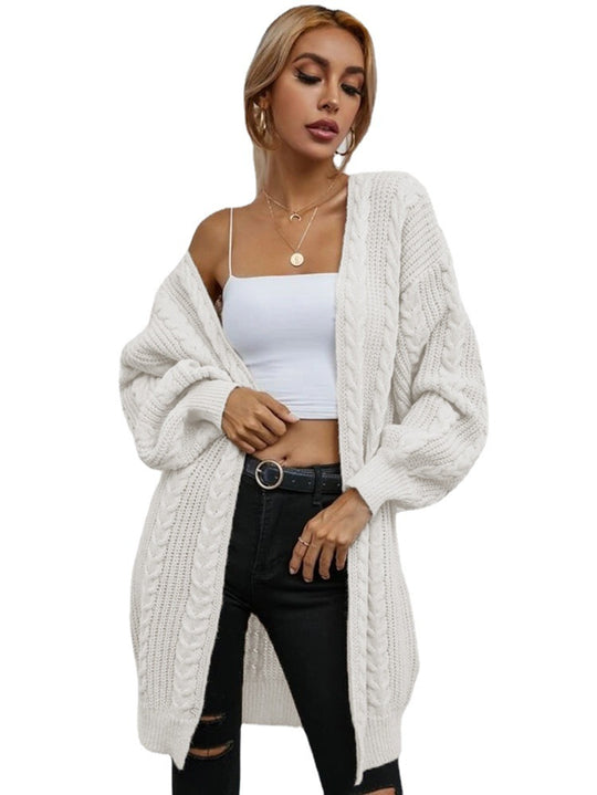 Damen Großer Strickcardigan mit tiefem V-Ausschnitt und lässigem Schnitt EB