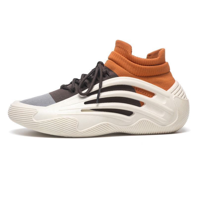 Damen Sportliche High-Performance Sneakers mit elastischem Strickoberteil und rutschfester Sohle EB