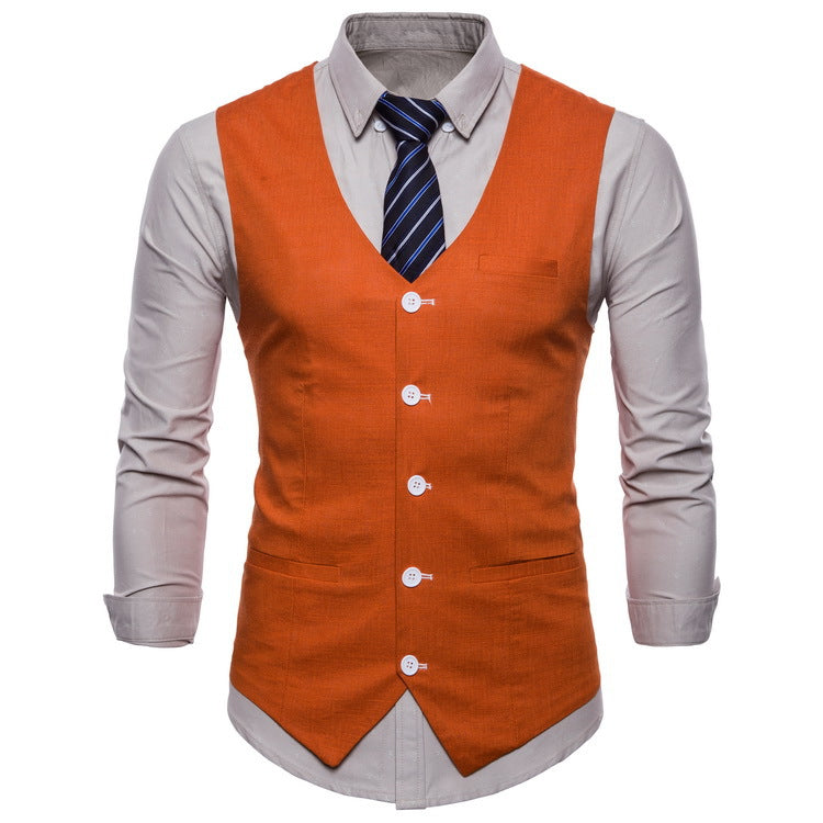 Herren elegante Anzugweste mit praktischen Taschen und detailliertem Design EB