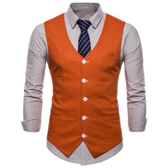 Herren elegante Anzugweste mit praktischen Taschen und detailliertem Design EB