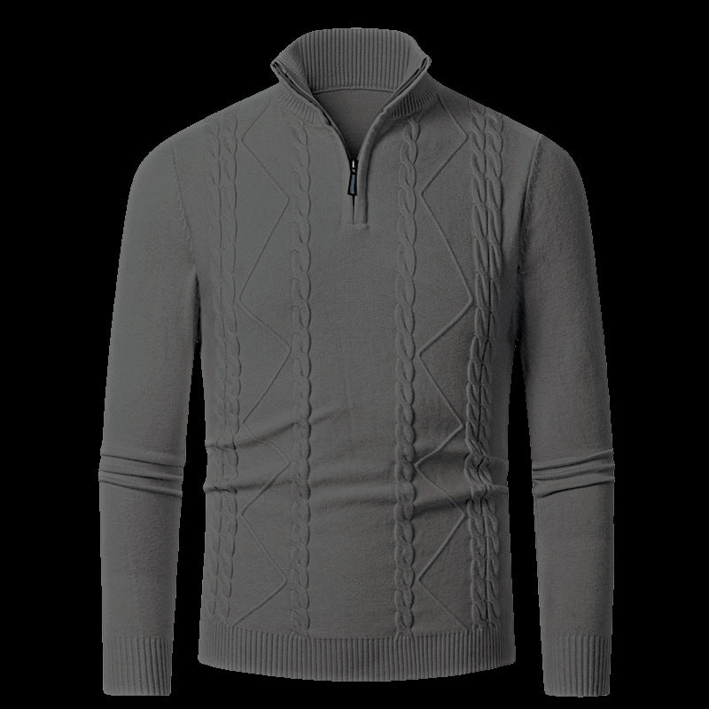Herren Strickpullover mit modischem Reißverschluss EB