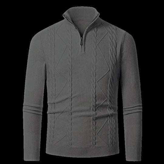 Herren Strickpullover mit modischem Reißverschluss EB