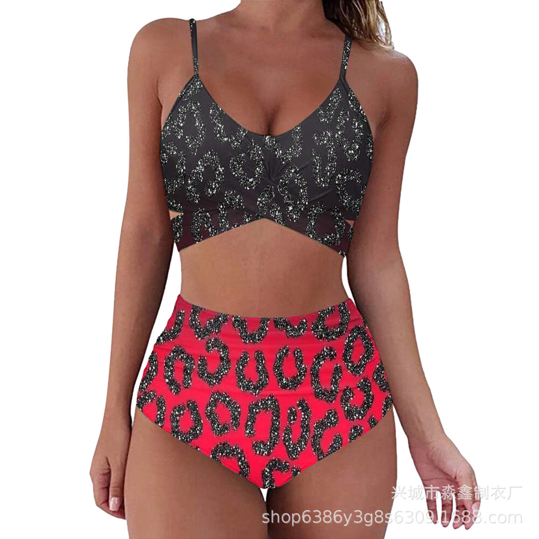 Damen Crop-Top Bikini-Set mit geflochtenem Design EB