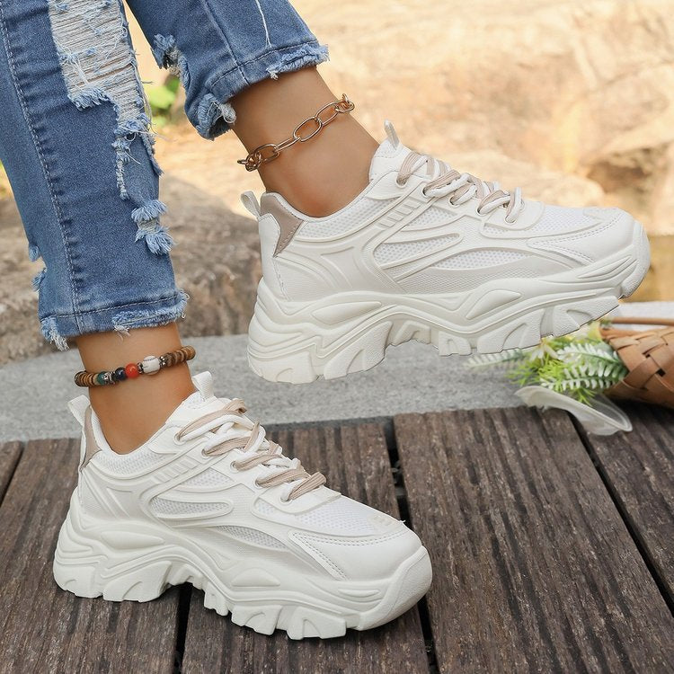 Damen Chunky Sneakers mit modischen Sternen-Applikationen EB