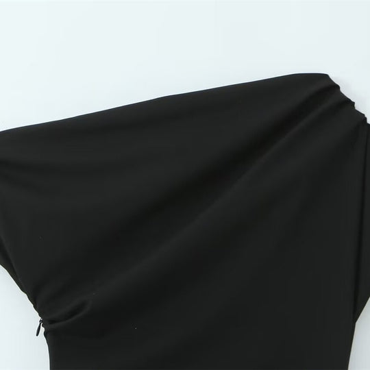 Damen asymmetrisches Cocktailkleid mit drapiertem Design EB