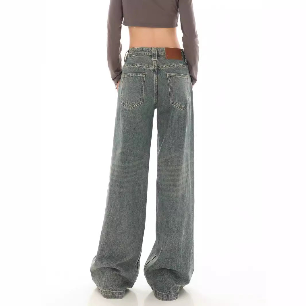 Damen Weite Denim-Hose mit modischem Ombre-Effekt und lässigem Schnitt EB