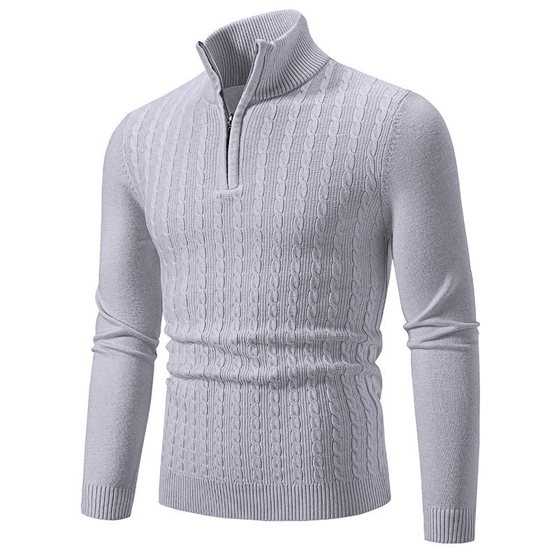 Herren modischer Rollkragenpullover mit Reißverschluss EB