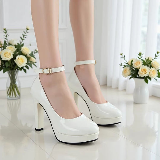 Damen Plateau-Pumps mit verstellbarem Riemen EB