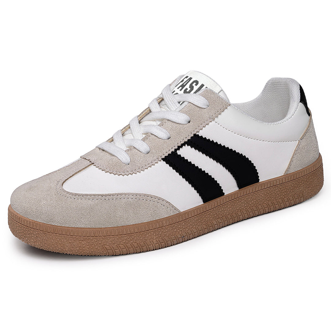 Herren nan retro Sneaker mit Velours- und Textilobermaterial, klassischer Drei-Streifen-Optik und profilierter Gumminsohle EB