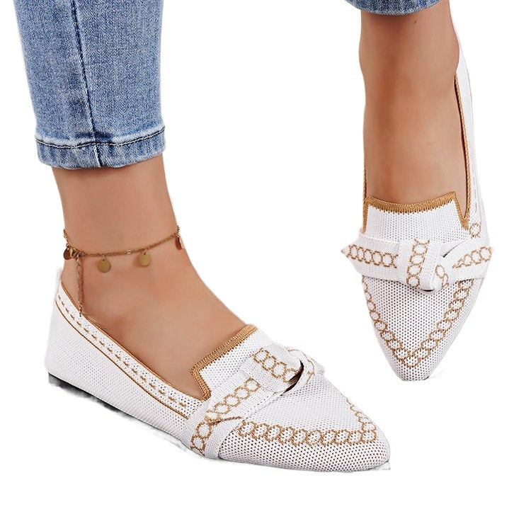 Damen Stilvolle und komfortable Ballerinas mit großem Schleifendetail EB