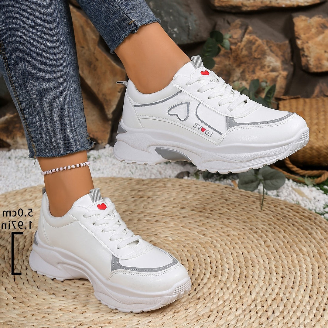Damen modische Sneakers mit voluminösem Laufsohlen-Design EB