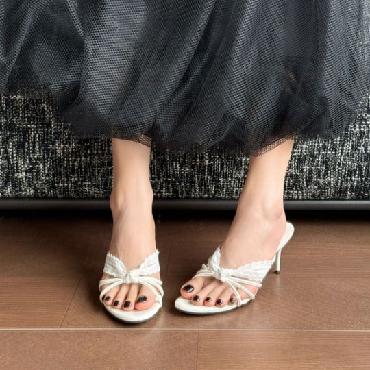 Damen elegante Slipper mit raffinierter Raffung EB
