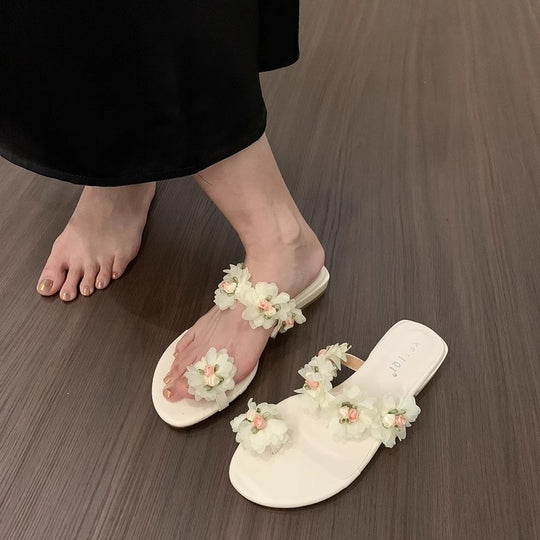Damen Sandalen mit floralem Design und rutschfester Sohle EB
