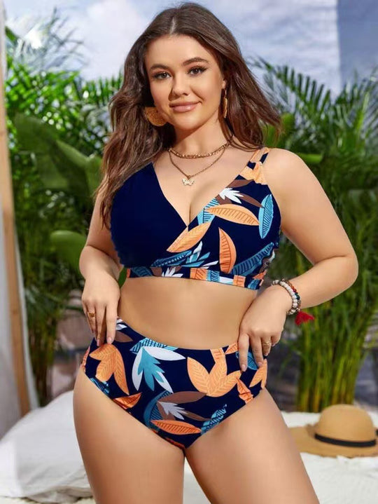 Damen Bikini-Set mit elegantem V-Design und hohem Taillenbund EB