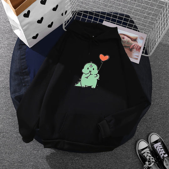 Damen nan Kapuzenpullover im Relaxed-Fit mit botanischer Frucht-Illustration und Kängurutasche EB