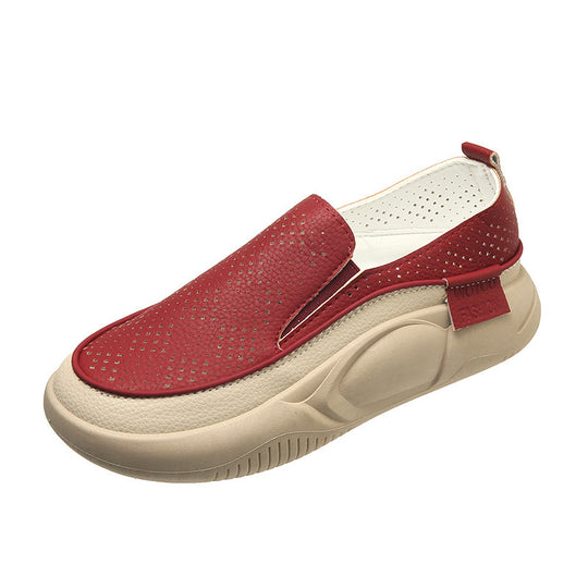 Damen Atmungsaktive Slip-On Freizeitschuhe mit perforierten Details EB