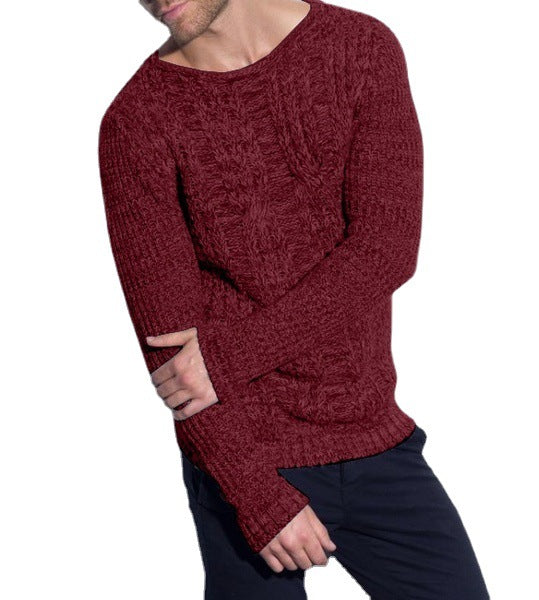 Herren Grobstrickpullover mit strukturierter Oberfläche und modernem V-Ausschnitt EB