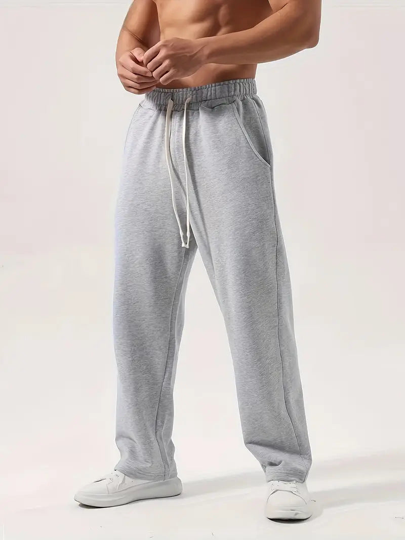 Herren nan locker sitzende Jogginghose aus Baumwollmischung mit elastischem Bund und Seitentaschen EB