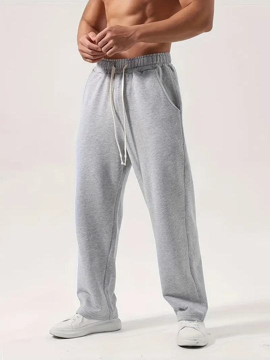 Herren nan locker sitzende Jogginghose aus Baumwollmischung mit elastischem Bund und Seitentaschen EB