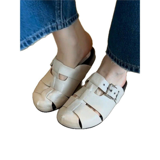 Damen moderne Zehentrenner-Sandalen mit seitlichem Riemendesign EB