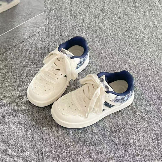 Damen Sportliche Sneakers mit kariertem Design und gepolsterter Innensohle EB
