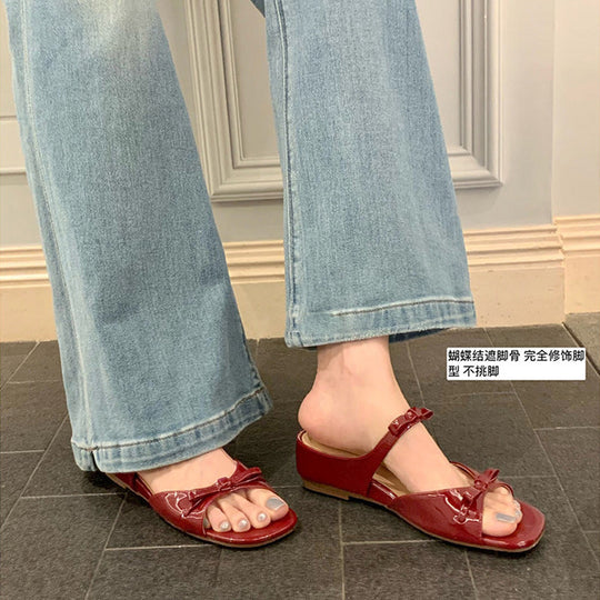 Damen Slipper mit elegantem Riemendesign und modischem Knoten EB