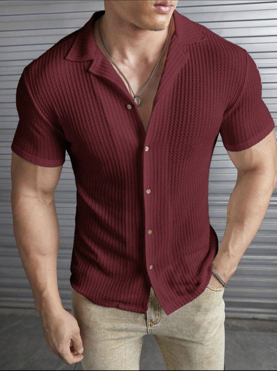 EB | Herrenmode Casual Waffel T-Shirt
