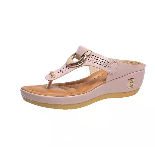 Damen Wedge-Sandalen mit elegantem Zehensteg und komfortabler Fußbettgestaltung EB