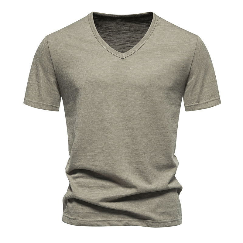 Herren V-Ausschnitt T-Shirt aus atmungsaktiver Baumwolle mit komfortablem Sitz EB