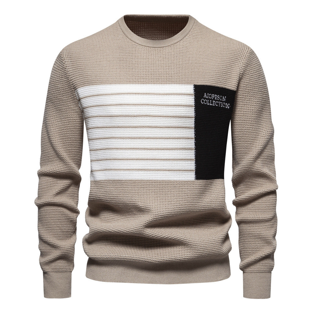 Herren Pullover mit modernem Strukturdesign und auffälligen Farbdetails EB