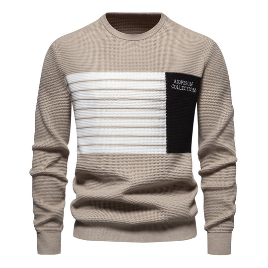 Herren Pullover mit modernem Strukturdesign und auffälligen Farbdetails EB