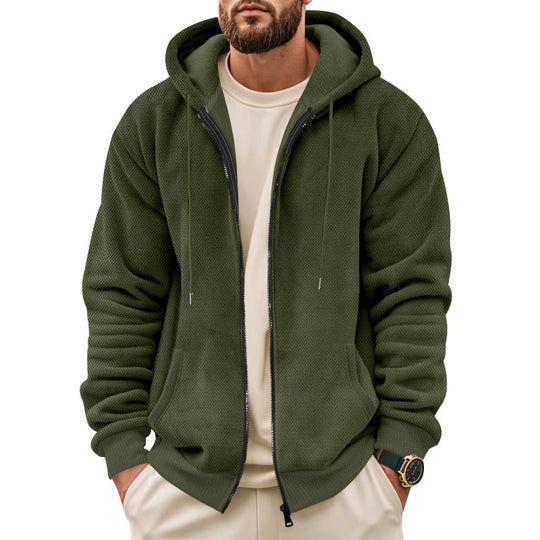 Herren Sweatjacke mit strukturierter Oberfläche und praktischen Taschen EB