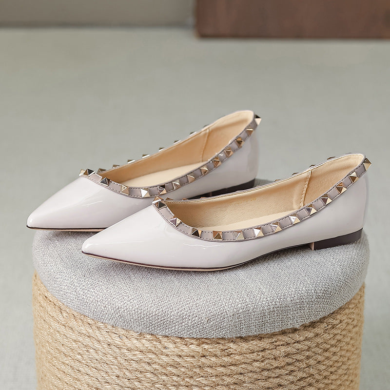 Damen Elegante Ballerinas mit modischen Nietenverzierungen EB