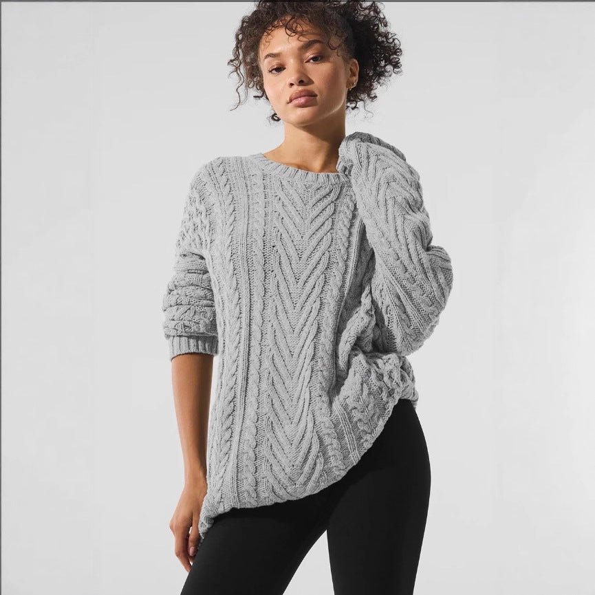 Damen Grobstrickpullover mit modischem Strukturdesign EB