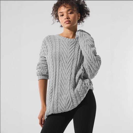 Damen Grobstrickpullover mit modischem Strukturdesign EB