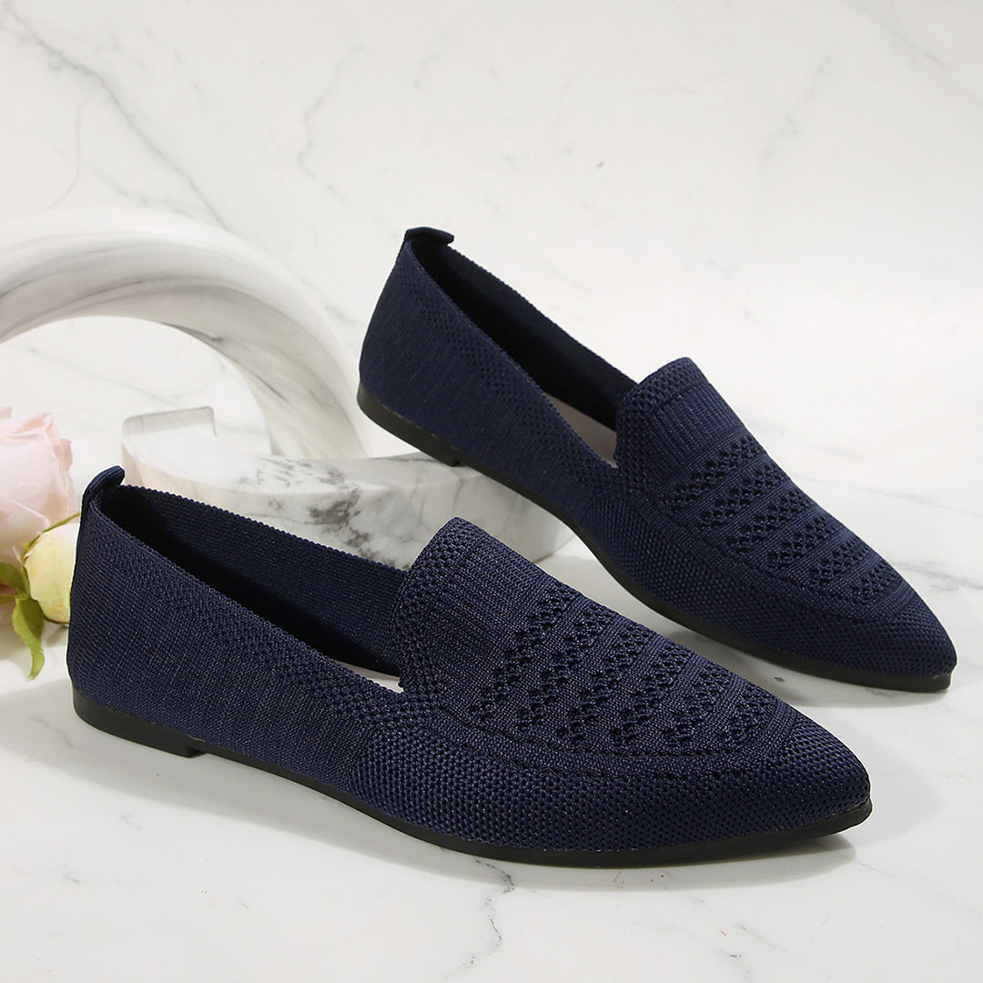 Damen Slipper mit atmungsaktivem Strickdesign EB